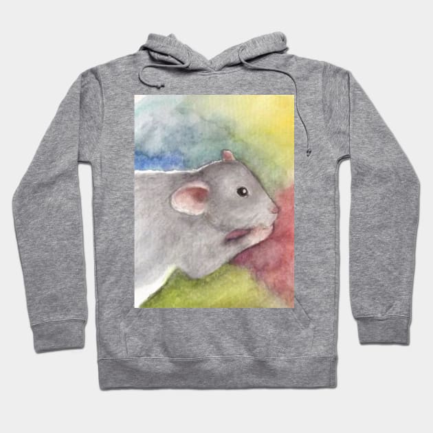 Thinking Rat Hoodie by AnitaLMcCormick